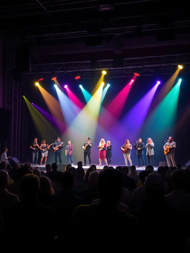 A dynamic image of a live performance during a WANAGAIN PRODUCTION-supported cultural event, featuring local artists showcasing their talents to an enthusiastic audience.